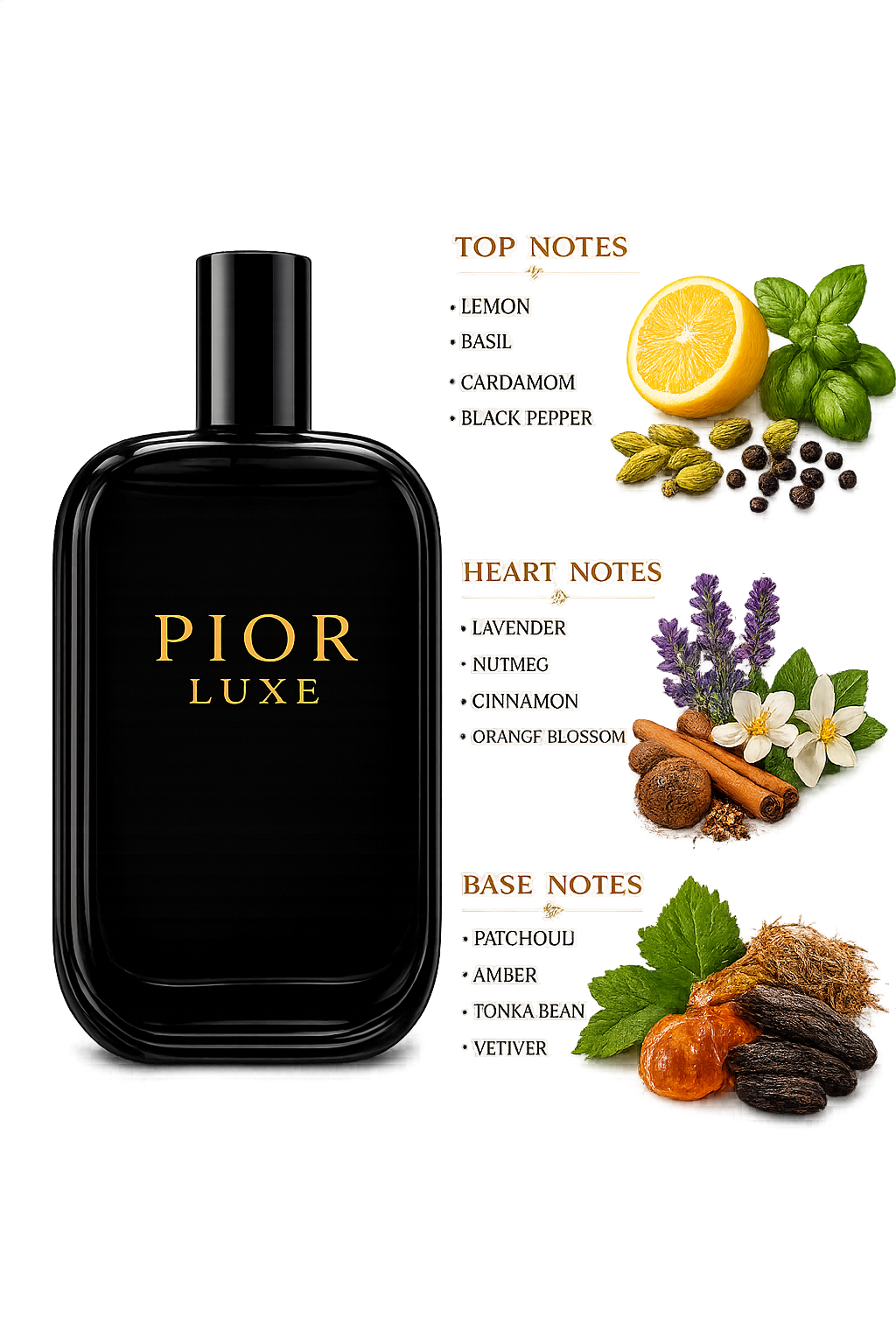 Pior Luxe | Exquisite Saffron & Amberwood Fragrance – 50ml
