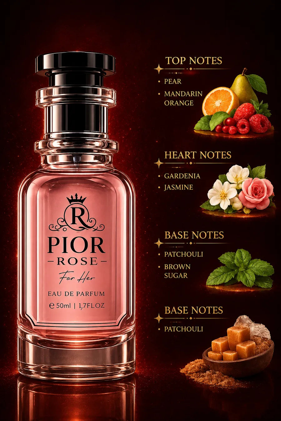 Pior Rose | Elegant Floral Fragrance for Her – 50ml