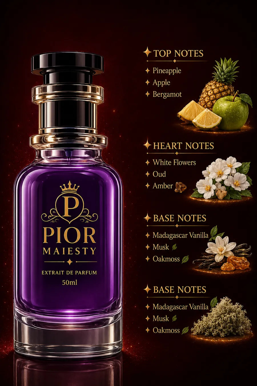 Pior Majesty | Regal Oud & Amber Fragrance – 50ml
