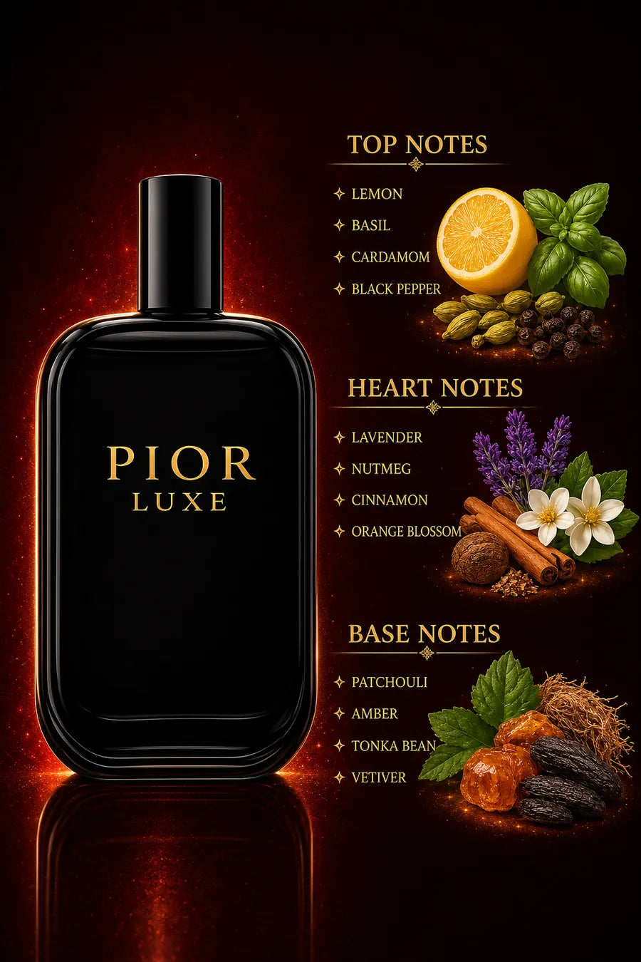 Pior Luxe | Exquisite Saffron & Amberwood Fragrance – 50ml